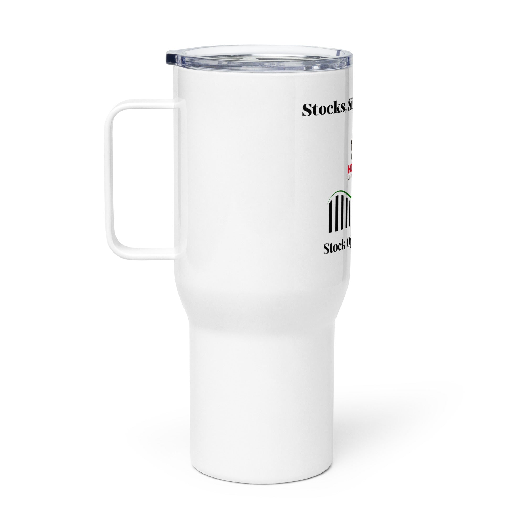 Travel mug with a handle